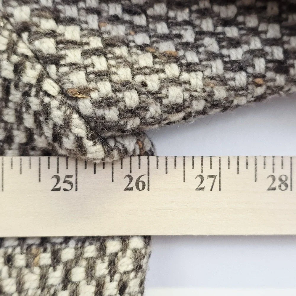 Vintage Roaman's Coat Womens 26‎ Gray Wool Check Tweed Length Overcoat Plus Size